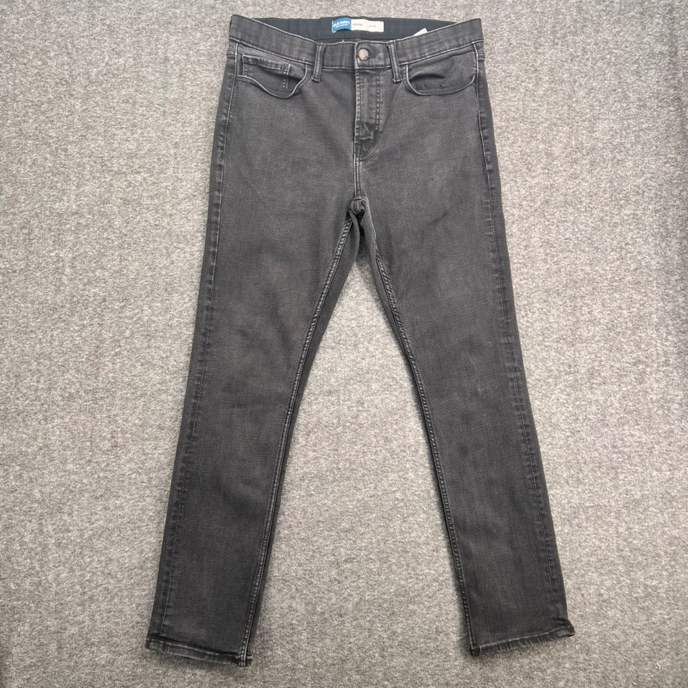 Old Navy Mens 34360 Stretch Slim Jeans Faded Black Denim Pants